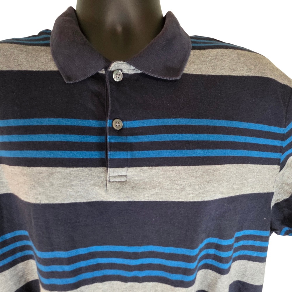 Calvin Klein‎ Polo Shirt Striped Short Sleeve Casual Top Cotton Blend Mens XL